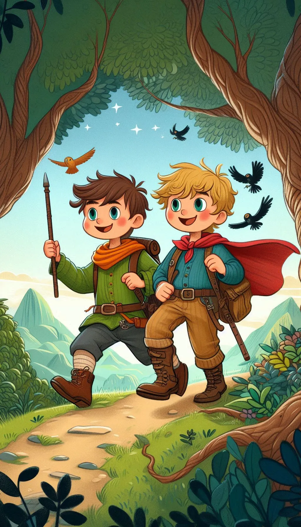 doi feti cu stea în frunte